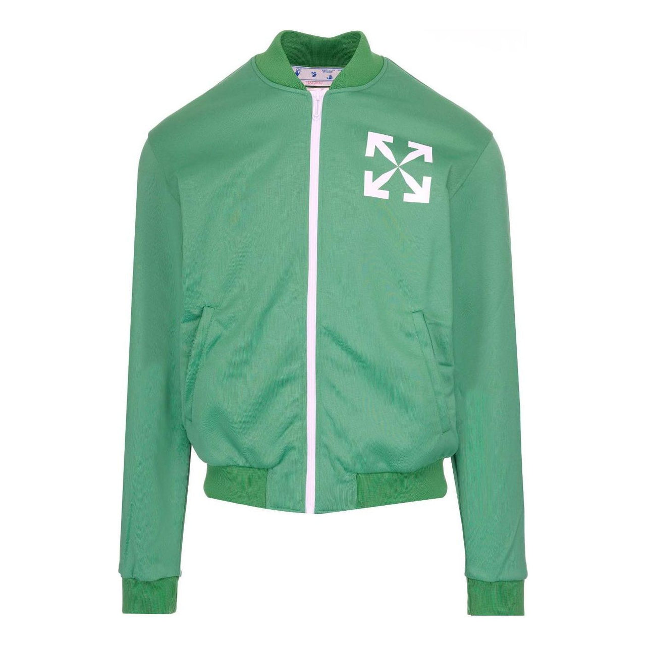 Off-White Printing Pattern Zipper Jacket Green OMBD037S22FAB0025501