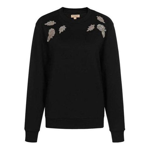 (WMNS) Burberry Casual Sports Fleece Lined Hoodie Black 80084101