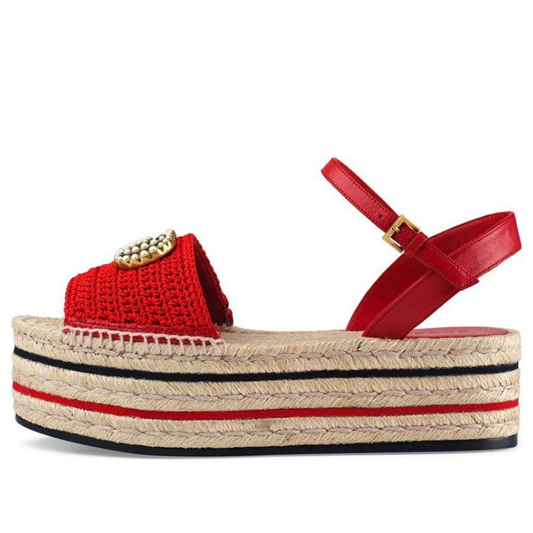 (WMNS) Gucci Lilibeth GG Platform Espadrille Sandal 'Red' 551880-9SR30-6465