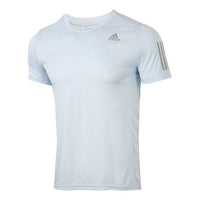 adidas Own The Run Tee Round-neck Short-sleeve Tee Men Light Blue FQ7254