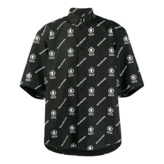 Balenciaga x WFP Short Sleeve Square Back Shirt 'Black White' 602026TIL251070