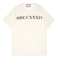 Men's Gucci Printing Alphabet Logo Short Sleeve White 539081-XJCB5-9207