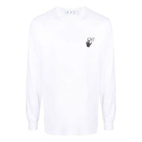 Men's Off-White Logo Arrow Pattern Long Sleeves White T-Shirt OMAB001F21JER0010184