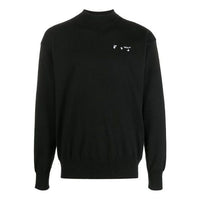 Off-White SS21 Logo Embroidered Pattern Knit Version Black OMHF024S21KNI0011001