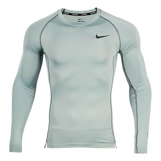 Men's Nike Pro Dri-fit Athleisure Casual Sports Round Neck Long Sleeves Green T-Shirt DD1991-357