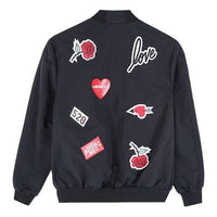 (WMNS) adidas neo Stand-up Collar Sports Back Printing Jacket 'Black' EH6505