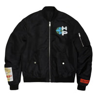 HERON PRESTON FW21 HP World Wide Print Bomber 'Black' HMEH005F21FAB0011001