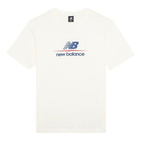 New Balance Logo Print T-Shirt Asia Sizing 'White Blue' AMT22393-IV