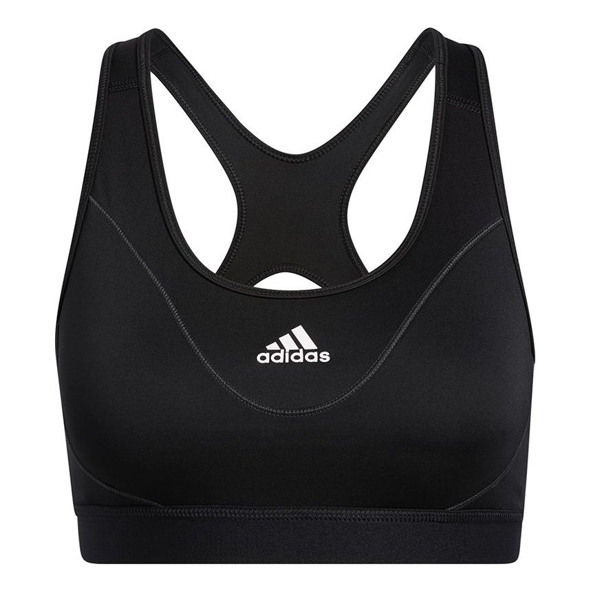 (WMNS) adidas Believe This Medium-Support Reflective Bra Asia Sizing 'Black White' GR8250