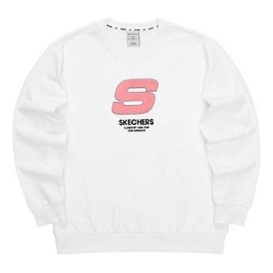 Skechers Sport Letter Crew Sweater 'White Pink' L321U139-0019