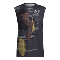 adidas Round Neck Comics Character Printing Black Vest HN9439