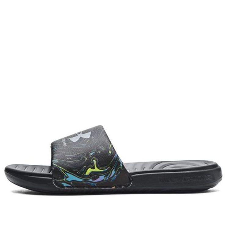 (WMNS) Under Armour Ansa Graphic Slides 'Black Marble' 3024436-010