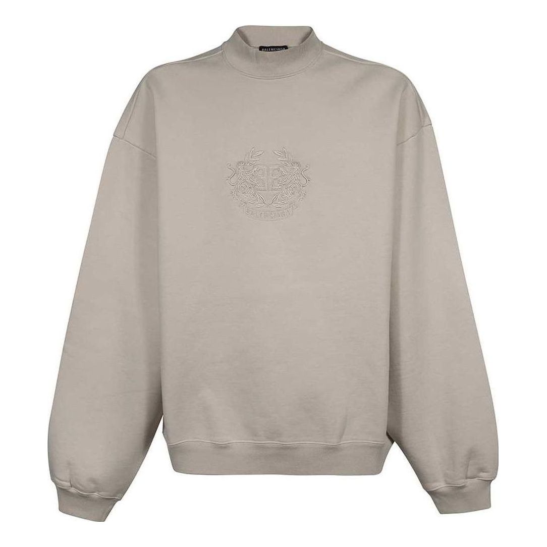 Balenciaga Embroidery Logo Crewneck Sweatshirt 'Beige' 656999-TKV74-2966