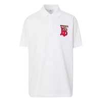 Men's Burberry Pattern Printing Short Sleeve Polo Shirt White 80248521