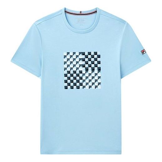 FILA Logo Printing Sports Loose Short Sleeve Blue F11M121104F-LB