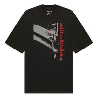 Air Jordan Basketball Sports Printing Round Neck Short Sleeve Black CV5108-010