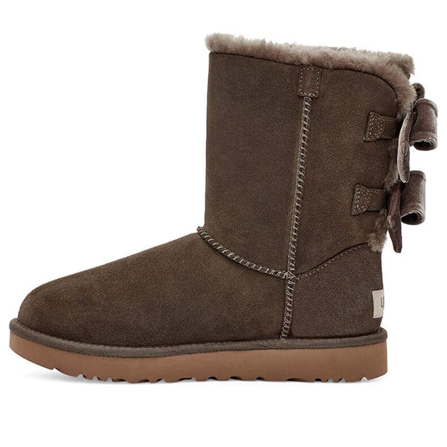 (WMNS) UGG Bailey Bow Velvet Snow Boots Brown 1118854-ESPR