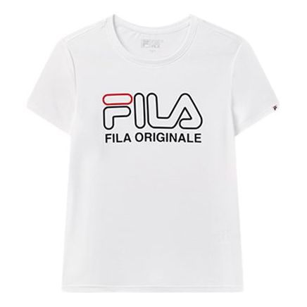 FILA Alphabet Logo Printing Round Neck Short Sleeve White F51M028131A-WT