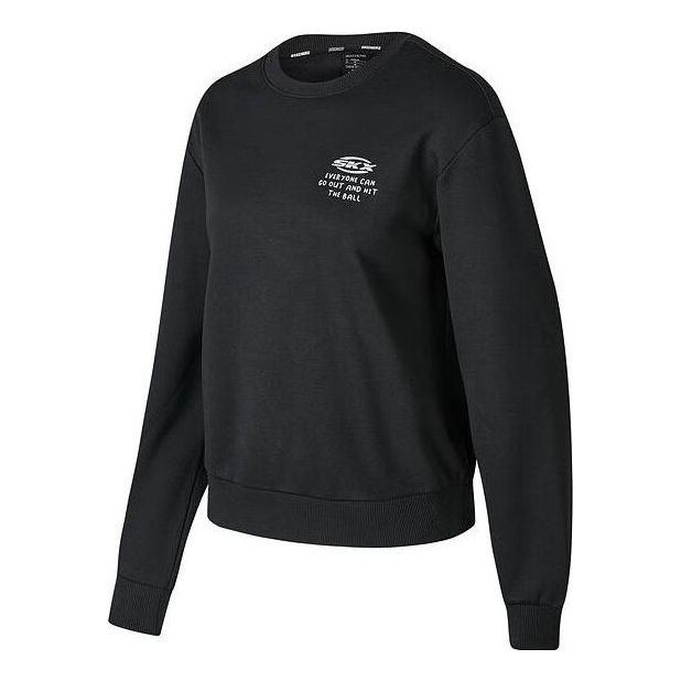 (WMNS) Skechers SKX Long Sleeve Crew Sweater 'Black' P423W054-0018