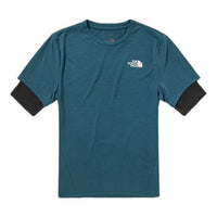Men's THE NORTH FACE Outdoor Sweat Absorbing Breathable Short Sleeve Blue 4NA6-SF4