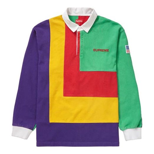 Supreme SS20 Week 2 7s Rugby Long Sleeves Polo Shirt Unisex Green SUP-SS20-147