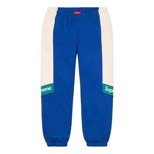 Supreme Color Blocked Sweatpants 'Blue White Green' SUP-SS20-362