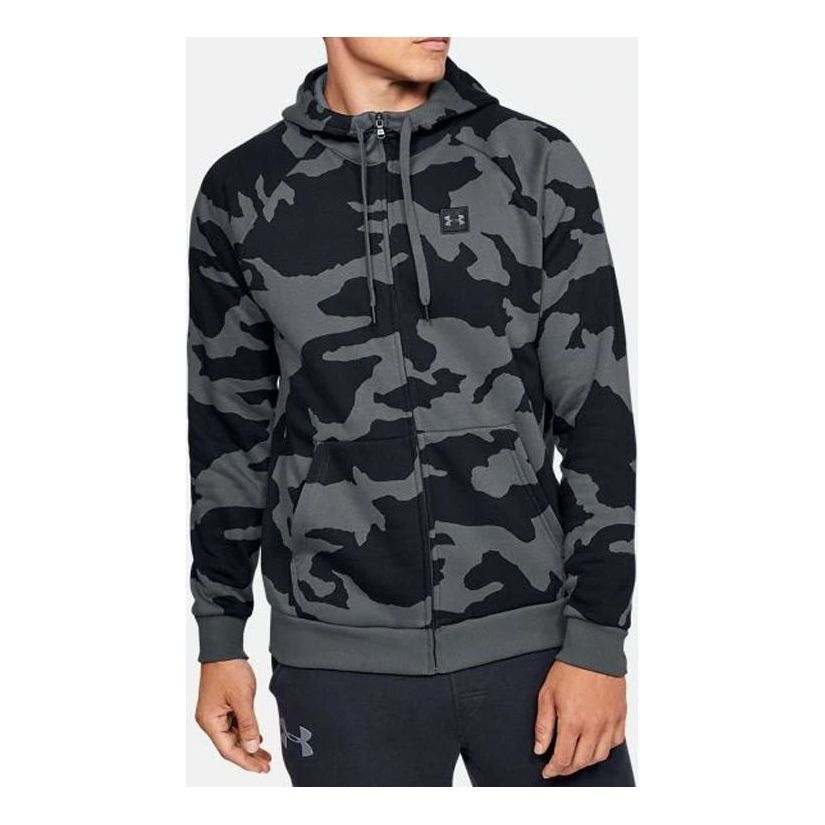 Men's Under Armour Rival Fleece Camo Zipper Gray 1329748-012