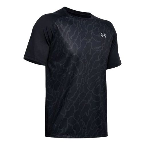 Men's Under Armour Tech 2.0 Training Sports Printing Short Sleeve Black 1353185-001