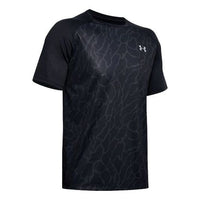 Men's Under Armour Tech 2.0 Training Sports Printing Short Sleeve Black 1353185-001