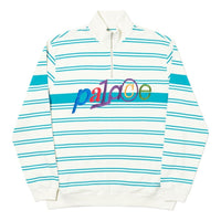 PALACE Space Cadet 1/4 Zip White Green High Collar Long Sleeves P18FW132
