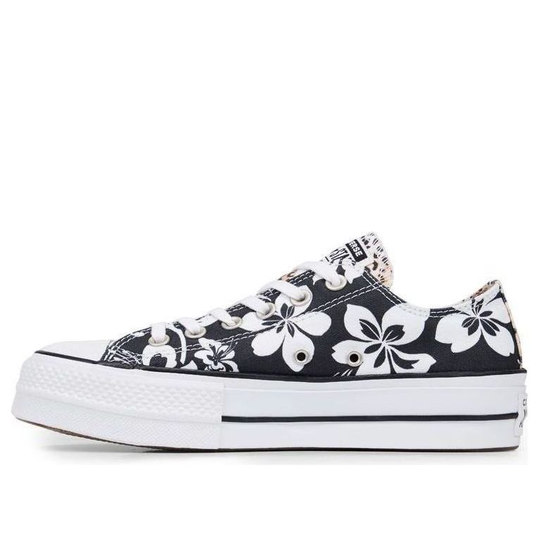 (WMNS) Converse Chuck Taylor All Star Hawaiian Mix Platform Low Top Thick Sole Cherry Blossoms Black Orange 565794C
