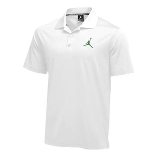 Air Jordan Jumpman Green Flying Man Logo Short Sleeve polo White 865856-108