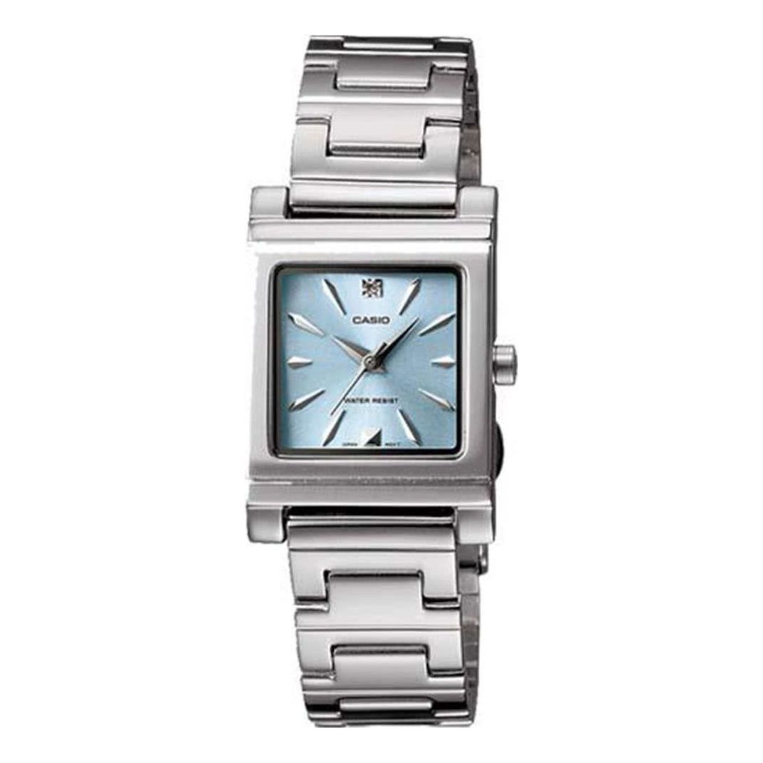 CASIO Fashion Stylish Steel Strip Waterproof Quartz Watch Blue Stainless Steel Strap LTP-1237D-2A2