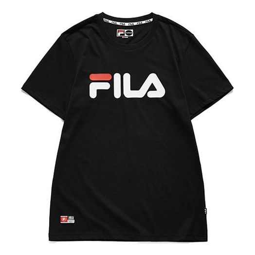 FILA FUSION Printing Large logo Short Sleeve Black T11M931123F-BK