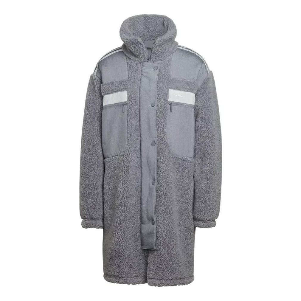 (WMNS) adidas Elongated Polar Fleece Jacket Asia Sizing 'Grey' HK5256