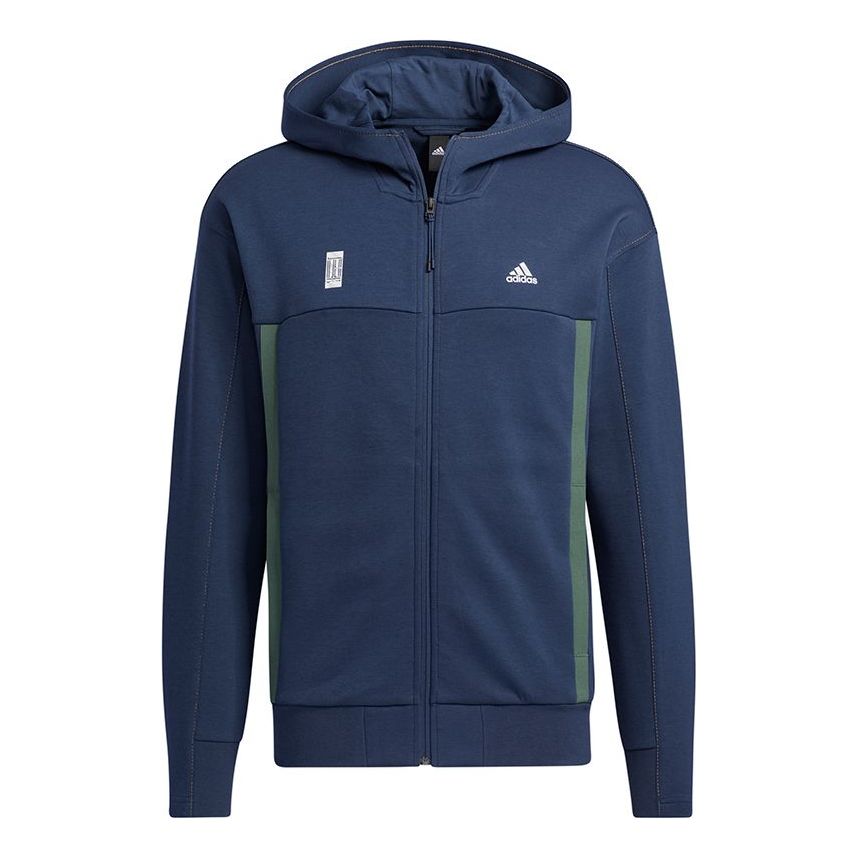adidas Wj Htt Series Athleisure Casual Sports Hooded Jacket Navy Blue GP0910