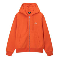 Stussy Stock Logo Zip Hoodie 'Orange' 118471-ORAN