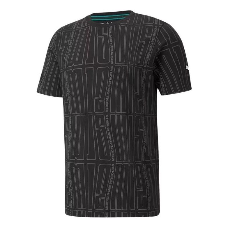 PUMA Mapf1 Aop Logo Crew Neck Short Sleeve T-Shirt 'Black' 531887-01