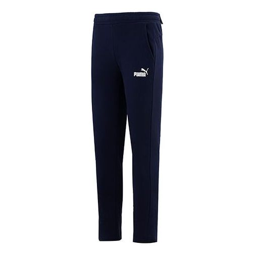 PUMA Essentials Logo Pants 'Navy White' 589024-06