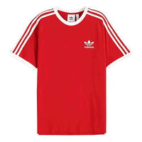adidas originals Contrasting Colors Collar Training Short Sleeve Red DV1565