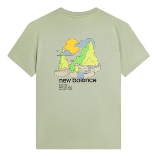 New Balance Graphic Print Tee Asia Sizing 'Green' AMT22366-DRA