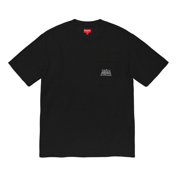 Supreme FW19 Week 2 Waffle Pocket Tee Short Sleeve Unisex Black SUP-FW19-290
