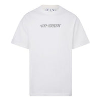 Off-White FW21 Painting Pattern Printing Round Neck Short Sleeve Loose Fit White OMAA038R21JER0090131-1