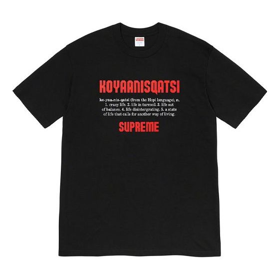 Supreme Week 17 Koyaanisqatsi Tee T SUP-FW20-380-BLK