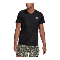adidas Pblue Tee Men Reflective Printing Running Sports Short Sleeve Black GN5707