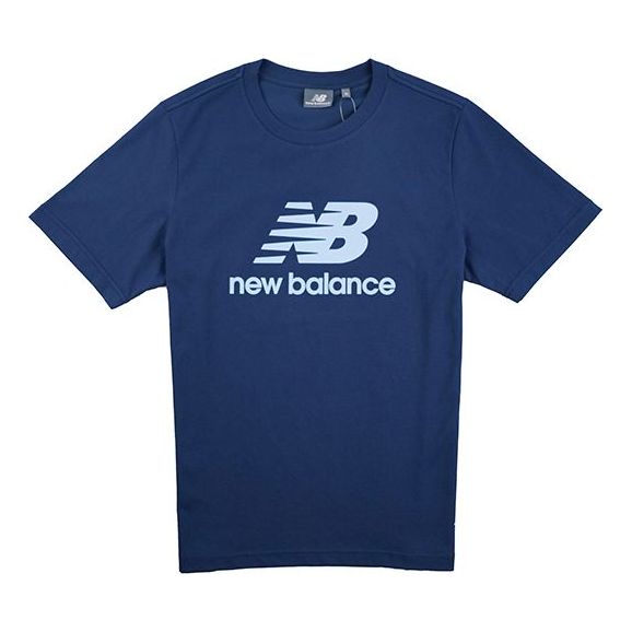 New Balance Men's New Balance Classic Logo Casual Loose Short Sleeve Navy Blue NEA2E031-NV