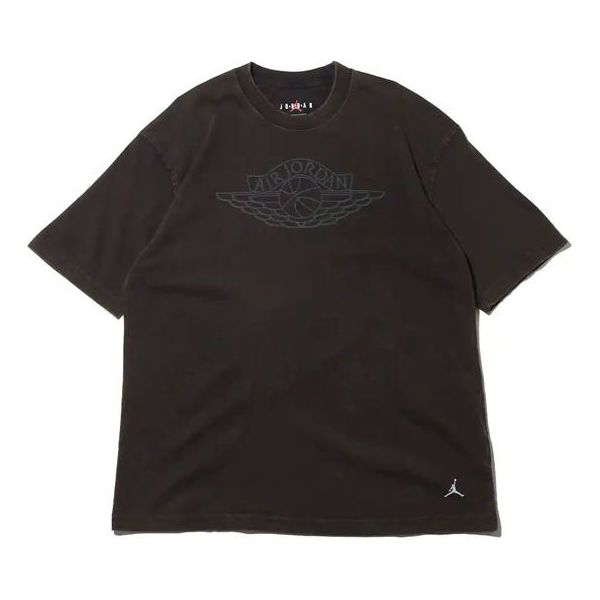 (WMNS) Air Jordan Wings Logo Loose Short Sleeve Asia Edition 'Black' CV7430-010