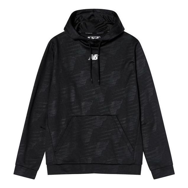 New Balance Essentials Allover Print Hoodie Asia Sizing 'Black' AMT93023-BK