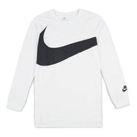 Men's Nike Large Logo Printing Sports Round Neck Long Sleeves White T-Shirt 875715-100