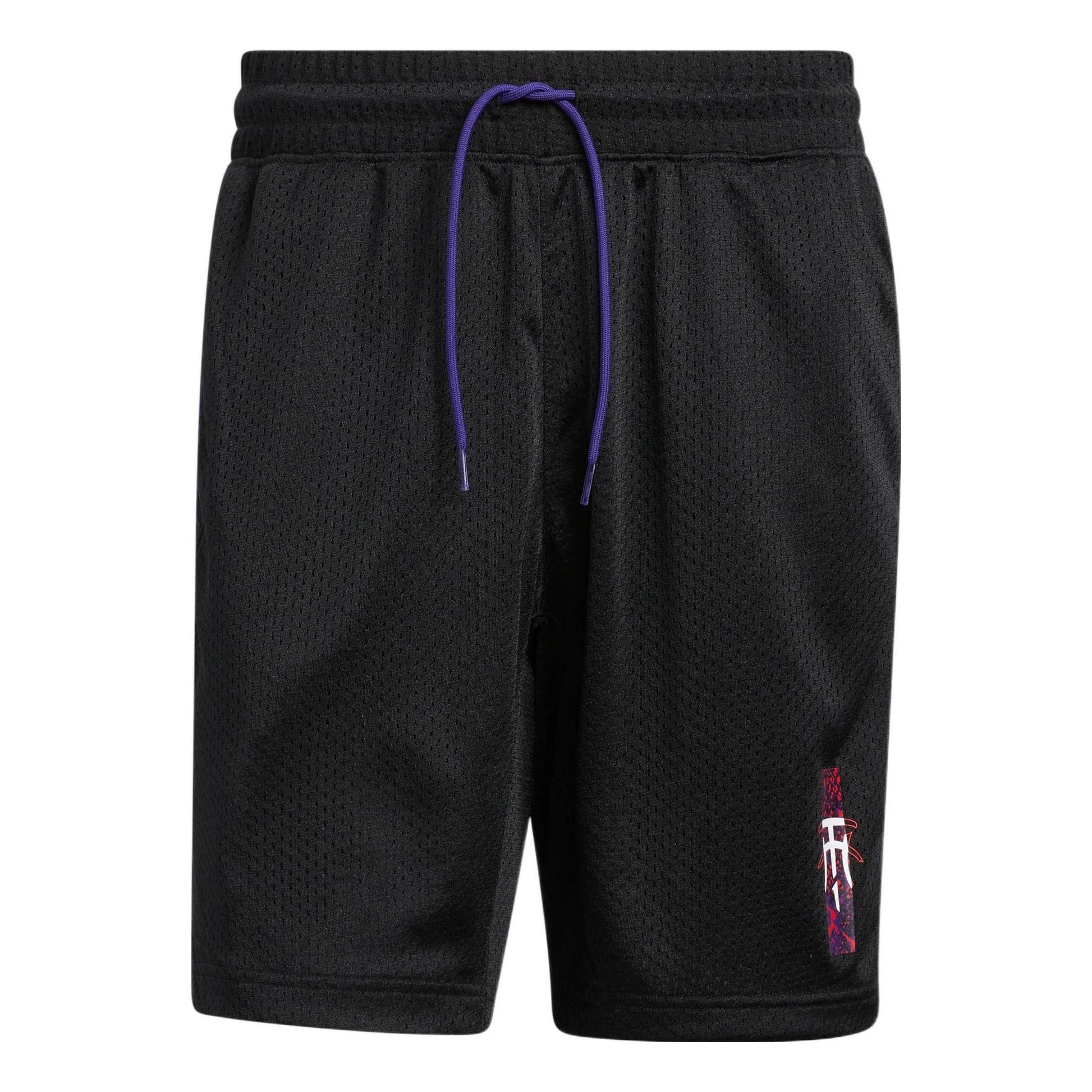 Men's adidas Stripe Printing Lacing Sports Shorts Black HS8517